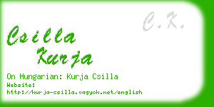 csilla kurja business card